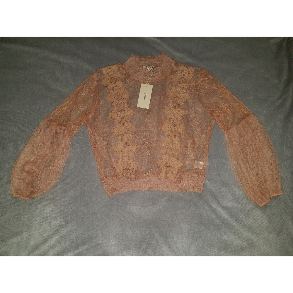 NWT Peach Lace Blouse Medium